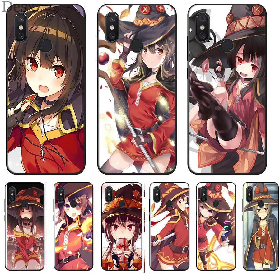 Роскошный чехол для телефона в японском стиле аниме коносуба Megumin чехлы Xiaomi Mi 6 8