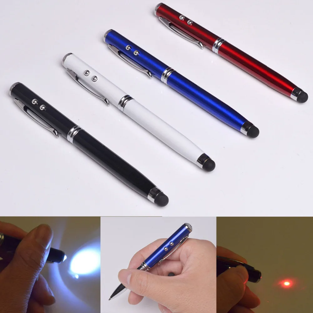 100PCS Compatible Laser Pointer 4 in 1 LED Flashlight Touch Screen