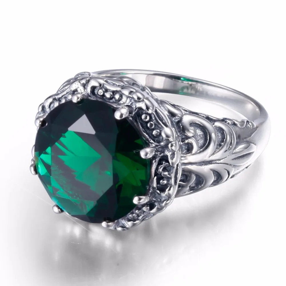 Роскошное классическое женское кольцо с изумрудным камнем 2.7ct Nano 925 пробы