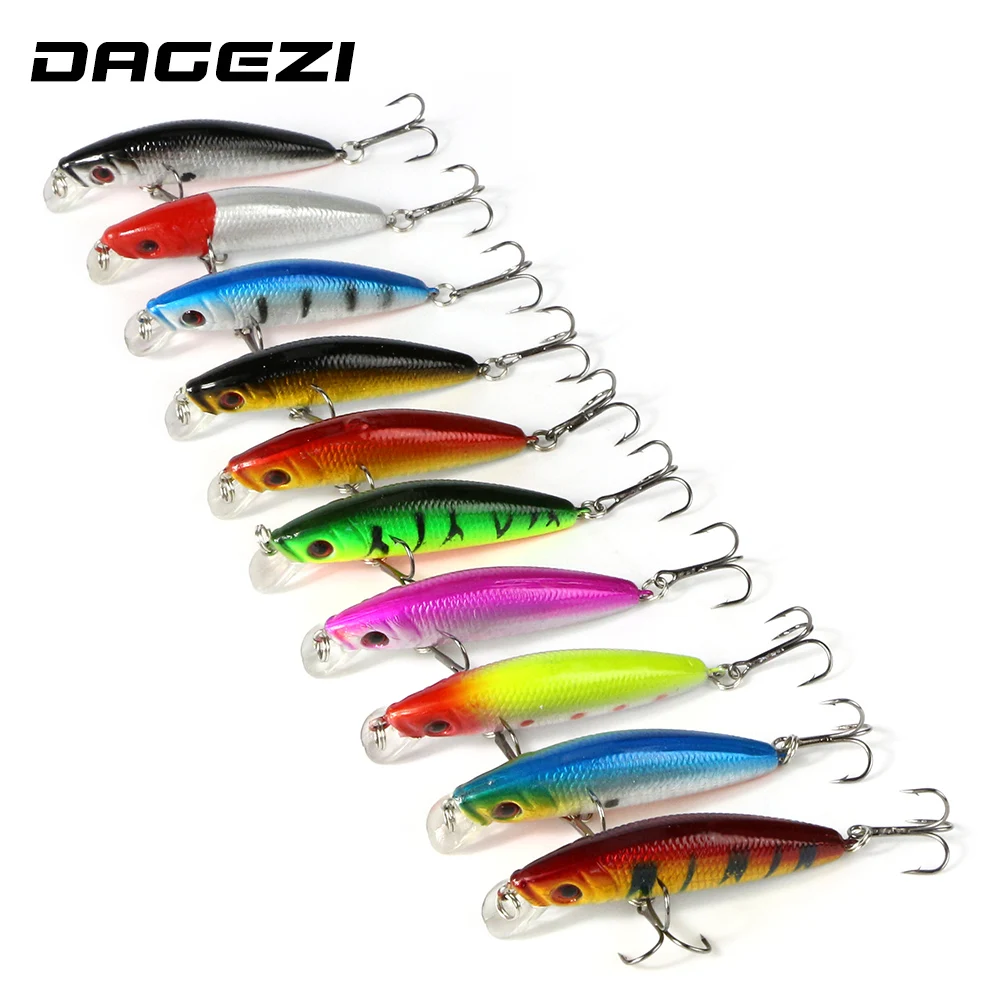 

DAGEZI Fishing lure Deep swim hard bait fishing lures 10pcs/lot 9CM 7G artificial baits minnow fishing wobbler japan pesca