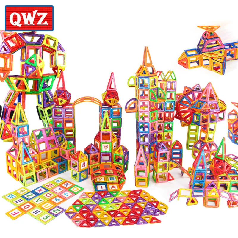 

QWZ 400pcs Mini Magnetic Blocks Brinquedos Models Building Toy Magnetic Designer Enlighten Bricks Magnetic Toys Educational Toys