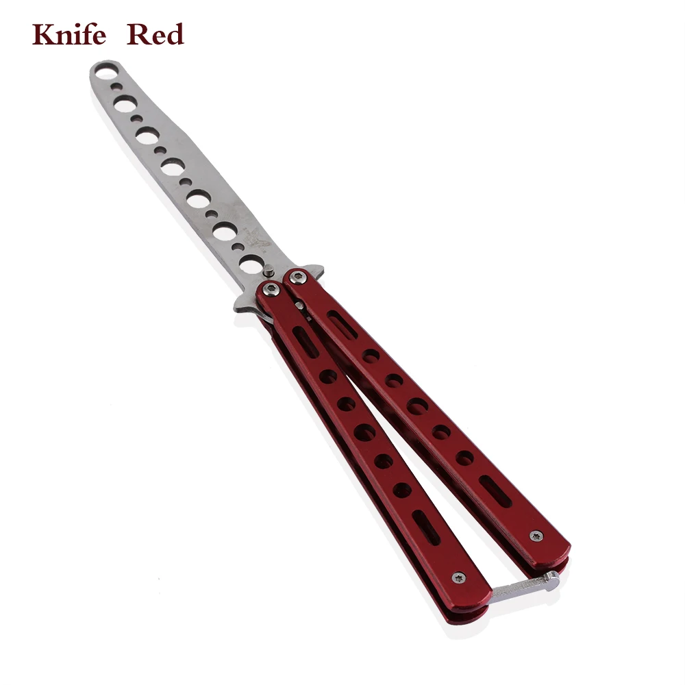 1 шт. складной нож-бабочка из нержавеющей стали стильные расчески Потрясающие ножницы для волос тренировочные Инструменты для укладки волос - Цвет: Knife Red