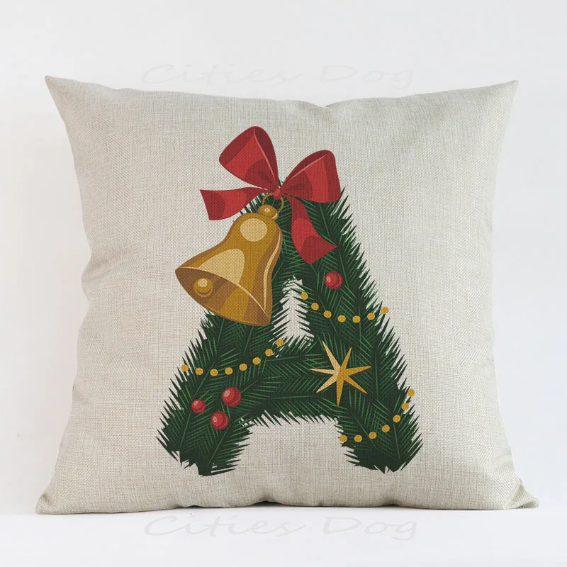 26 Letters Christmas tree pillow case Cushion Cover decorations for home seat chair sofa shop house for kids bedroom friend gift 26 Letters Christmas tree pillow case Cushion Cover decorations for home seat chair sofa shop house for kids bedroom friend gift