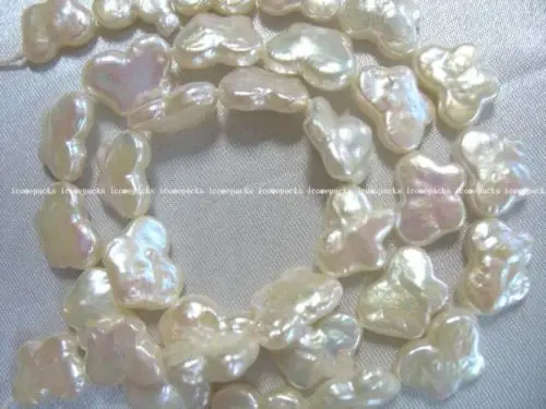 

free shipping wholesale 12*4mm white butterfly freshwater pearl beads