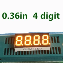 0,36 дюймов 4 бит желтая цифровая трубка дисплей 7 сегментов общий анод для часы «сделай сам» 0,3" 0.36in цифровой дисплей