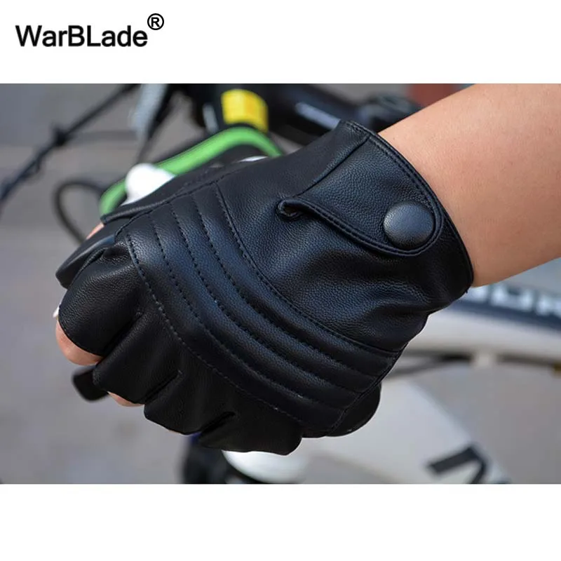 Модные перчатки WarBLade для вождения и спортзала без пальцев из искусственной кожи