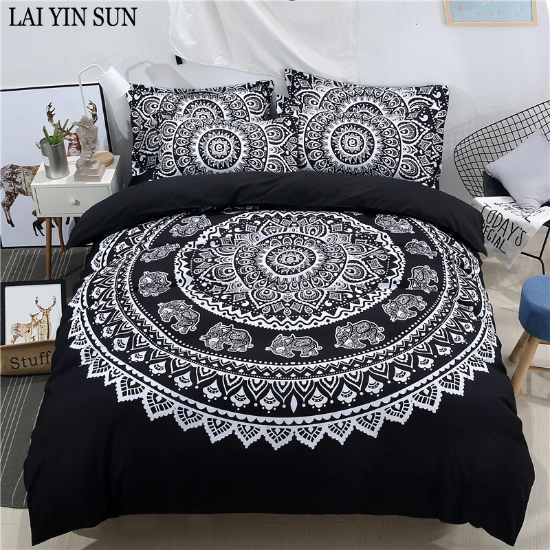 Lai Yin Sun 2/3pcs Romantic Mandala Bohemian Bedding Set Soft Bedclothes Duvet Cover Set with Pillow Cases Twin Queen King Size Lai Yin Sun 2/3pcs Romantic Mandala Bohemian Bedding Set Soft Bedclothes Duvet Cover Set with Pillow Cases Twin Queen King Size