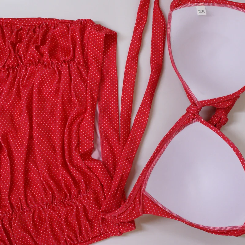 AS1721 maternity swimwear red and White little dot 02