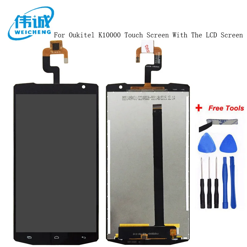 Koop WEICHENG Top Kwaliteit Vervanging Voor 5.5 Inch Oukitel K10000 Lcd scherm en Touch Screen Digitizer Vergadering + Gratis Tools
