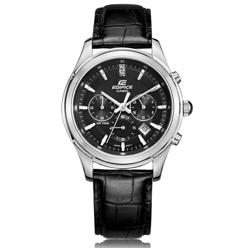 Мужские водонепроницаемые кварцевые часы Casio простые модные мужские с черной