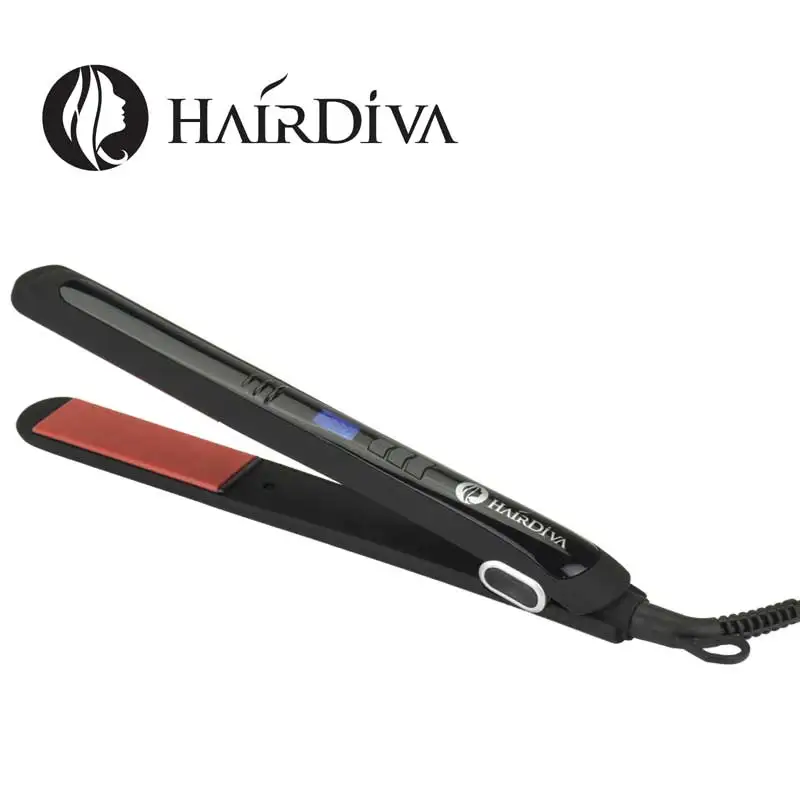 HairDiva из стекловолокна Nano Silk ceramic Выпрямитель для волос US Plug Plancha De Pelo тканый керамический стильный плоский утюг черный