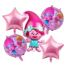 O Envio gratuito de 5 pçs/lote Troll troll balões foil ballon brinquedos feliz aniversário decorações do partido crianças presentes encantadores das crianças bolas