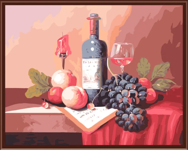 

Frameless Pictures Painting By Numbers Home Decor Hand Painted Oil On Canvas Wall Art Realist life, Wine G310 40*50CM