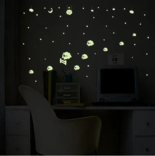 

Free Shipping Luminous Sheep Small Luminous Fluorescent Stickers Decorative Wall Stickers Affixed Children's Bedroom