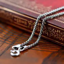 Bienes Solid 925 Escalas de la Joyería Collar de Cadena de Las Palomitas Para Mujeres Y Hombres de La Vendimia de Tipo 16 18 20 Pulgadas