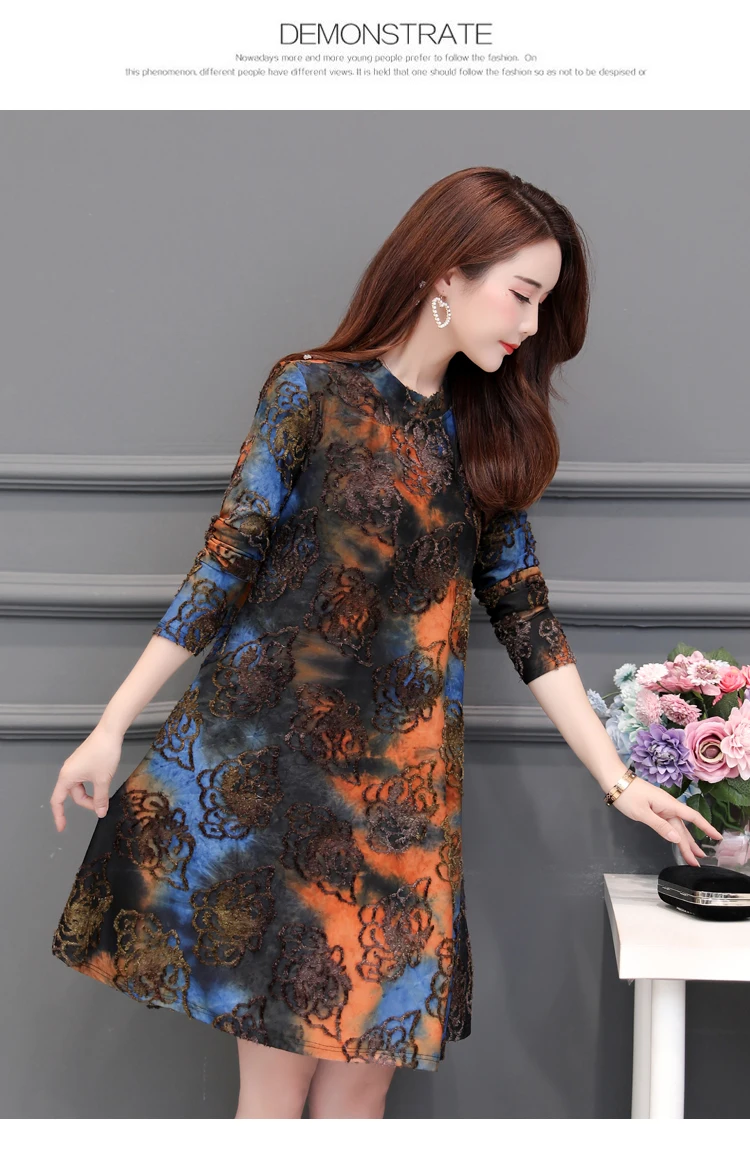Women Dress Plus Size Long Sleeve Spring Autumn Mom Vintage Shirt Office Formal Dress Women Elegant Casual Robe Femme Dresses7