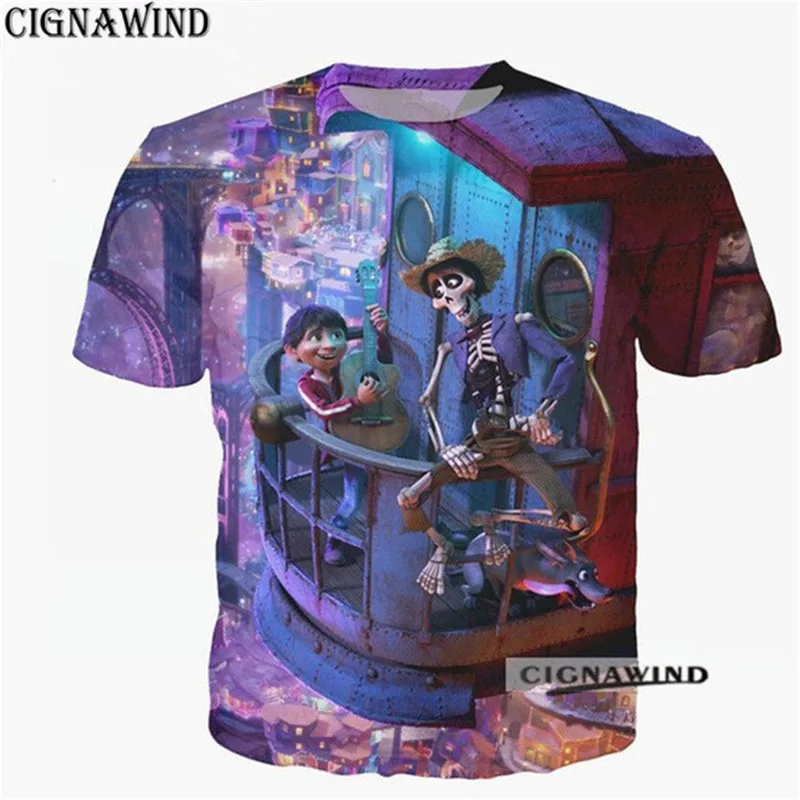 

Latest arrival fashion t shirt men/women movie COCO 3D printing t-shirts Short sleeve Harajuku style tshirt streetwear tops
