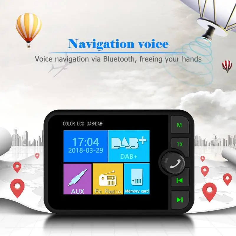 

C6 2.4 inch Color LCD Vehicle DAB/DAB+Digital Radio Receiver with Bluetooth SD Card FM Playback Function