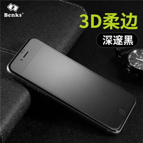 Для iPhone 7 закаленное стекло для iPhone7 8 Защита экрана Benks 3D изогнутый полный чехол анти синий светильник защитная пленка - Цвет: Black