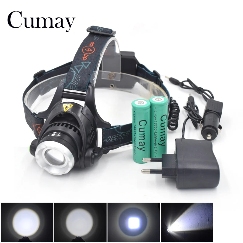 

3800Lumen XML T6 LED Zoom Headlamp Headlight Head light lamp Zoomable Torch Flashlight 18650 or AA Bike Cycling Bicycle Lighting