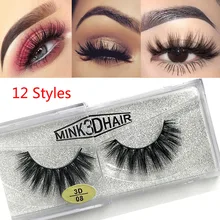 1 Pair 3D Faux Mink Hair False Eyelashes Wispy Fluffy Natural Long Full Strip Lashes Extension Makeup Tool Handmade Cruelty-free