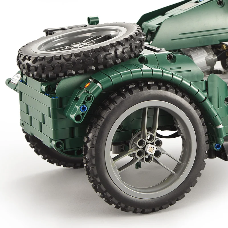 Военный мотоцикл rc строительные блоки Fit Legoing Technic WW2 автоцикл армейский двигатель