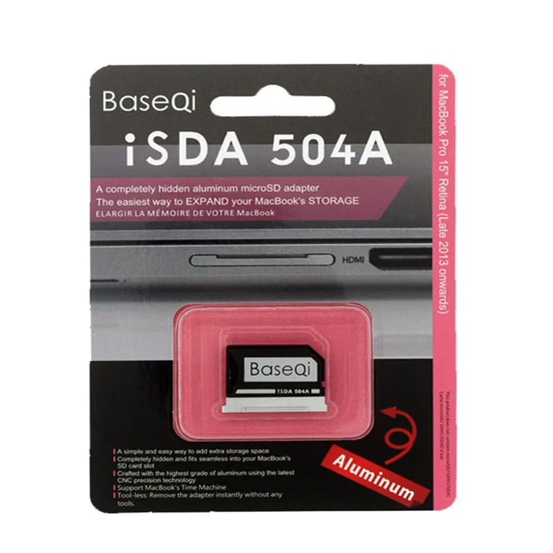 BaseQi алюминий адаптер для MicroSD для MacBook Pro retina 15 "(конец 2013 и далее)