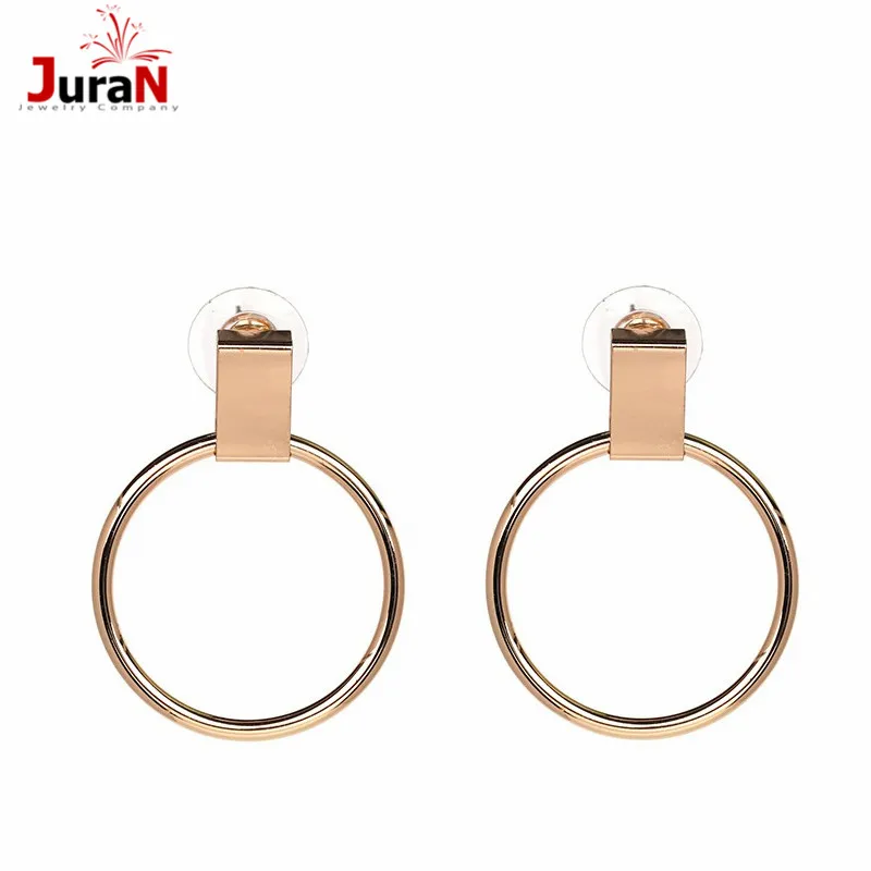 

JURAN Metal Round Circle Punk Trendy Stud Earrings Women Unique New Arrival Statement Geometric Earrings For Women Jewelry D2502