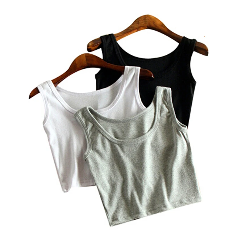 Женщины без рукавов U Croptops топы Лето Тонкий Рендер короткий топ черный/белый