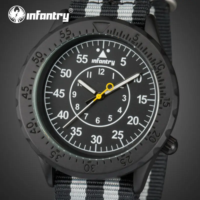 INFANTRY Men Quartz watches Aeronautica Military Luminous Sports Watches Marine Corps Nylon Wristwatches Clock Relogio Masculino