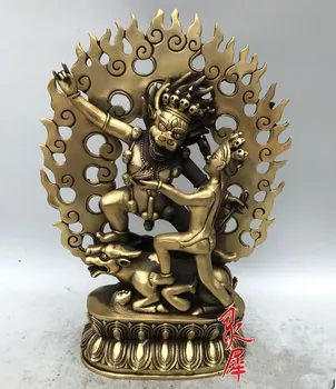 

Tibet Copper Yamantaka Yama Buddha Protector Deity Bronze Statue