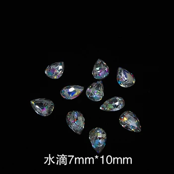 

5PCS 3D V-Bottomed Drop Shape Clear Nail Art Rhinestones Decorations Crystal Jewelry Gem DIY Salon Tips