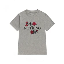 50 шт./партия, новая летняя женская повседневная одежда с коротким рукавом, топы в стиле панк, женская футболка с принтом розы