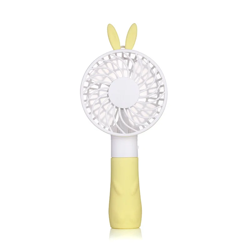 Милый кролик ручной вентилятор открытый портативный USB летний охлаждающий вентилятор перезаряжаемый 2 зубчатый вентилятор - Цвет: Yellow