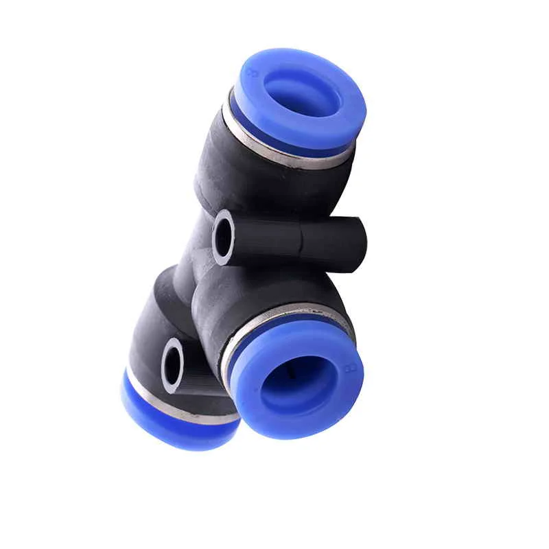 Pneumatic Plastic Tee Air Straight Type Connectors