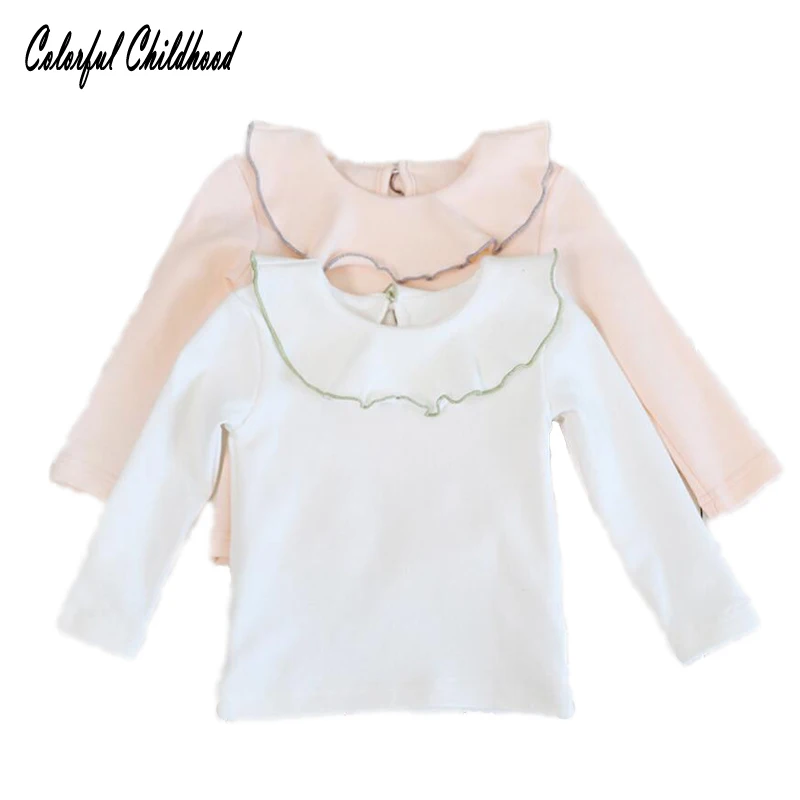 Babies Girls T shirt Ruffles Collar Bottoming Shirts Girl tops tees baby shirts children's clothes infant newborn Girl Blouse