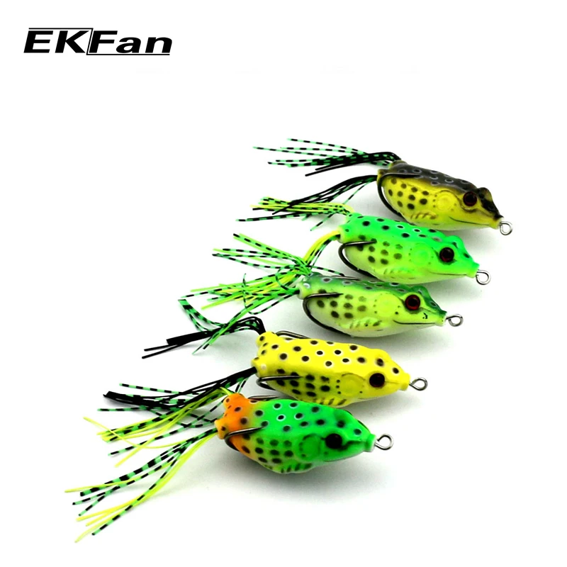 5pcs Soft Plastic Fishing lures Frog lure With Hook Top Water 5CM 8G