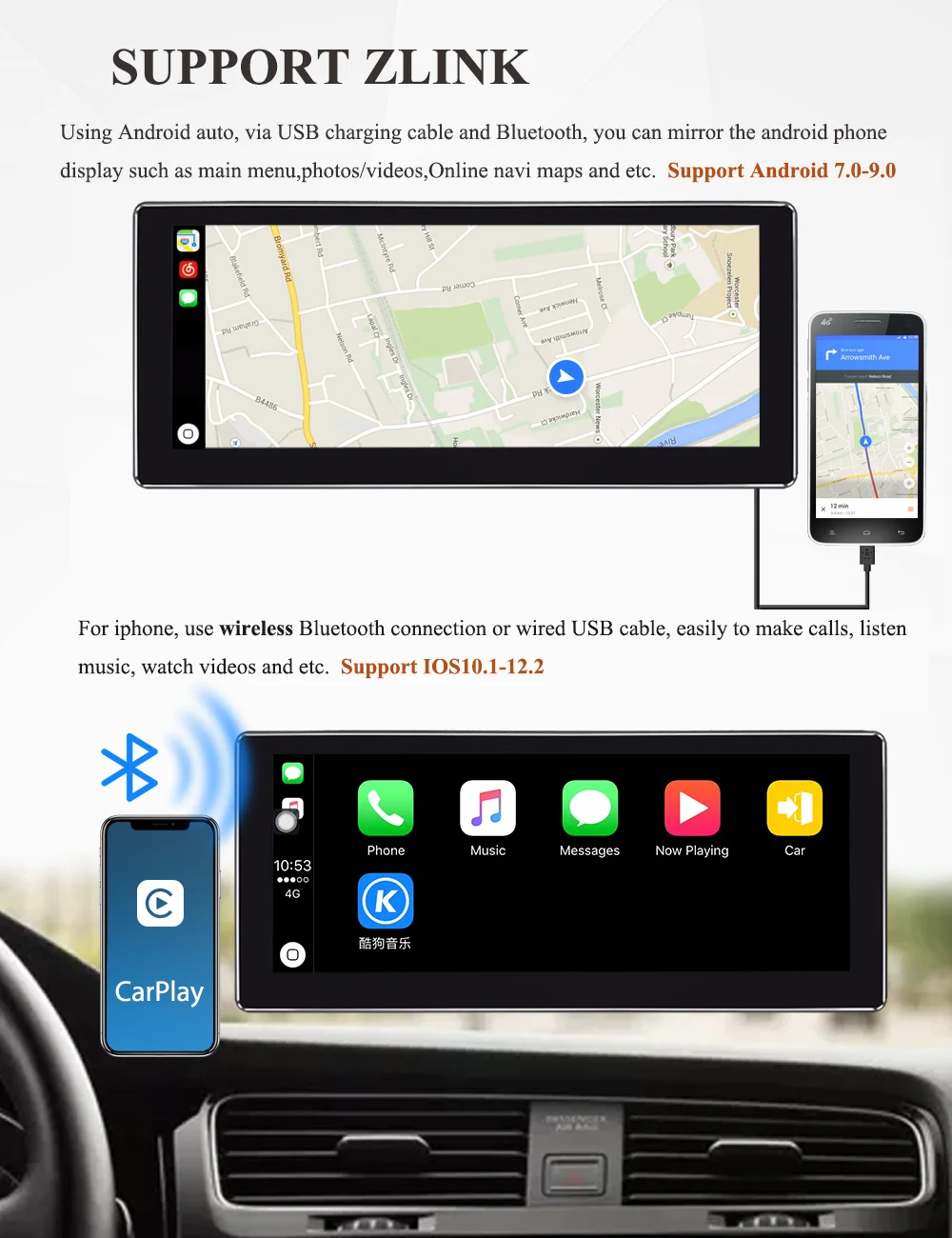 Excellent ARKRIGHT 8.8" 1Din Android 8.1 Car Radio 4+64GB autoradio GPS Multimedia Player Hotspot sharing with DSP support 4G SIM card 6