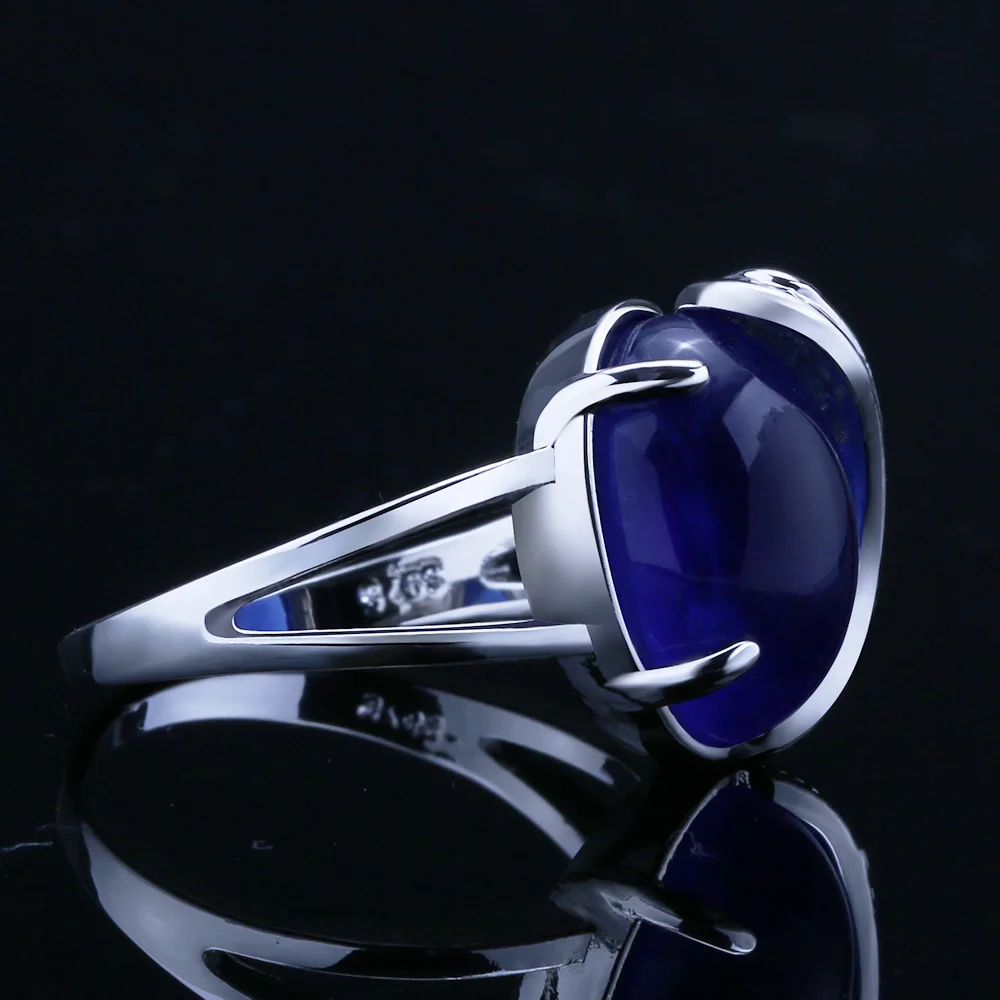 Waliicorners Ethnic Cocktail Party Rings For Ladies Fashion Half Angle Wings With Deep Blue Stone Women Party Ring 11