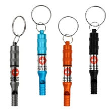 4 шт. алюминиевый сплав мини выживания свисток брелок для кемпинга на открытом воздухе Пешие прогулки альпинизмом аварийный инструмент безопасности
