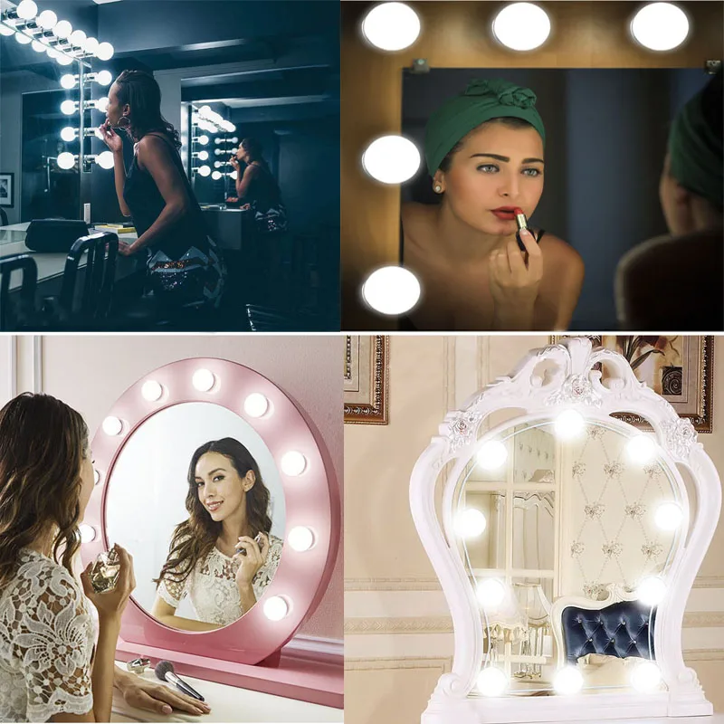 

LED vanity mirror Hollywood DIY dressing table lamp with kit LED lamps dresser mirror Plug-in Power Supply