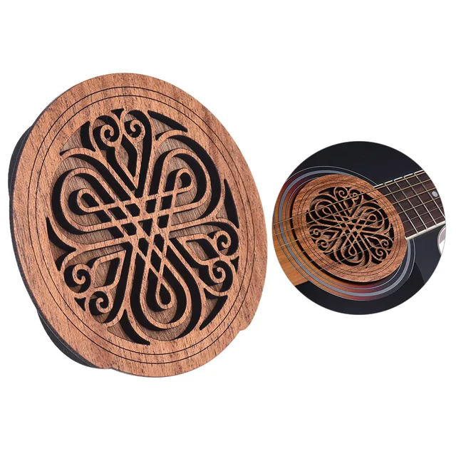 Fauge Chitarra nel Legno Soundhole Sound Hole Cover Block Feedback Buffer Legno di Mogano per EQ Chitarre Folk Acustiche Stile 1 Fauge Chitarra nel Legno Soundhole Sound Hole Cover Block Feedback Buffer Legno di Mogano per EQ Chitarre Folk Acustiche Stile 1