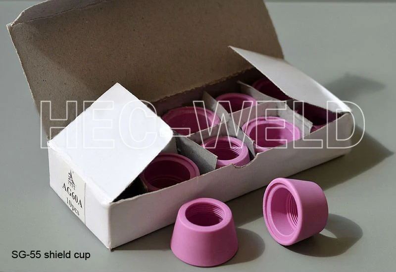 SG-55 AG-60 Plasma cutter Torch Consumables Alumina Nozzle Ceramic Shield Cups 40/50/60Amp 10PK SG-55 AG-60 Plasma cutter Torch Consumables Alumina Nozzle Ceramic Shield Cups 40/50/60Amp 10PK