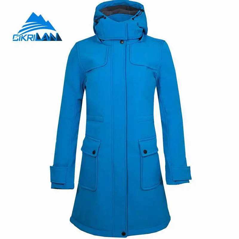 New Female Long Outdoor Softshell Jacket Women Hooded Windbreaker Coat Hiking Climbing Camping Skiing Sport Fleece Lined Jackets New Female Long Outdoor Softshell Jacket Women Hooded Windbreaker Coat Hiking Climbing Camping Skiing Sport Fleece Lined Jackets