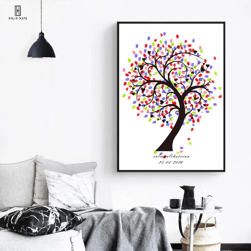 Curving A beaiful Tree Like a Dancing Person  DIY Fingerprint Guestbook Souvenir Best Gift for Birthdays Weddings  Anniversary