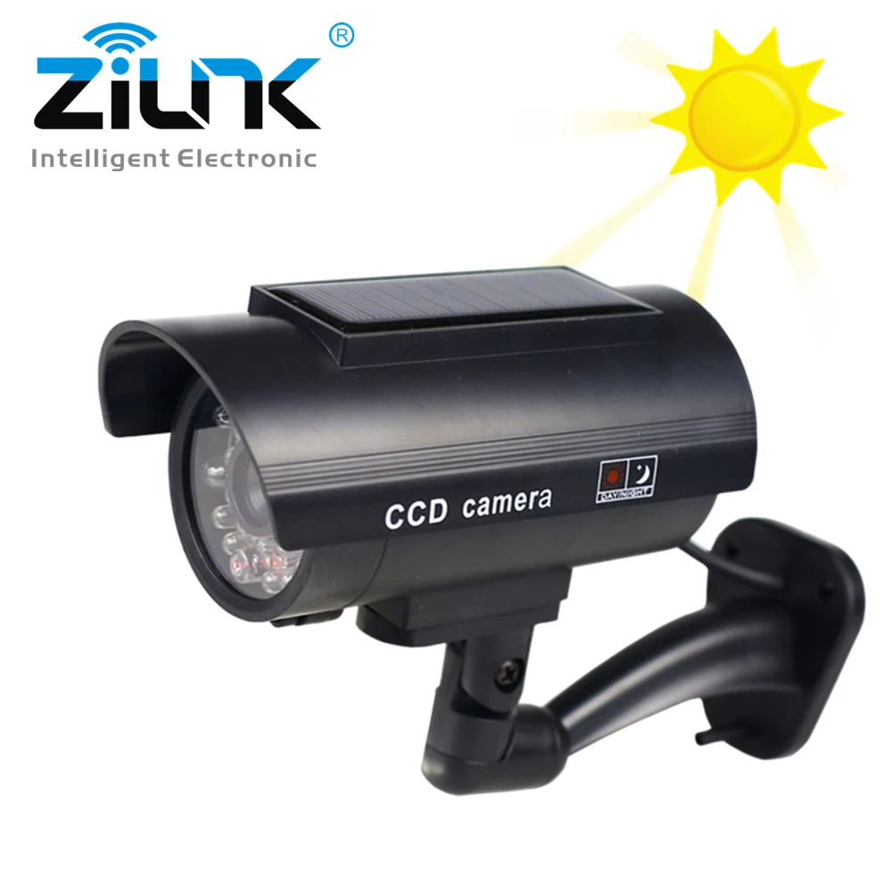 

Simulation Dummy Fake Camera Solar Power Waterproof Outdoor Indoor Security CCTV Surveillance Camera Bullet Flashing LED Light