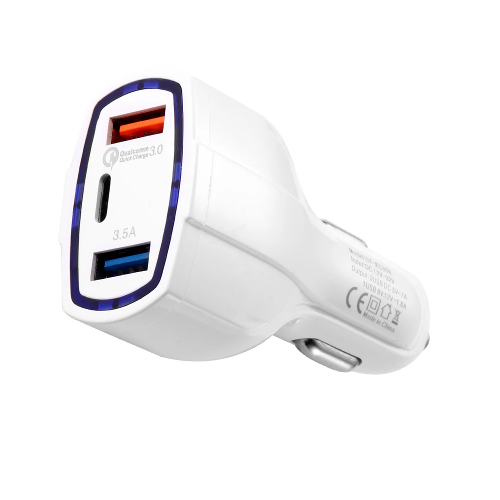 7A Quick Charge 3 Usb Ports Car Charger Qualcomm QC3.0 Technology and USB Type-C For Samsung Xiaomi IPhone 7 8 X | Мобильные