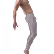 Нижнее белье мужские Леггинсы теплые штаны Ультра-тонкий лед шелковые домашние трусики подштанники мужские сексуальные леггинсы Cueca masculina Tight Штаны мужчин