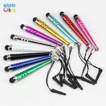 100 шт/партия емкостная сенсорная ручка для SAMSUNG tablet бейсбольная стилус для iphone ipad, Анти-пыль 3,5 мм штекер мобильного телефона