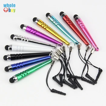 

100pcs/lot Capacitive Touch Pen for SAMSUNG tablet Baseball stylus Pen for iphone ipad,anti dust 3.5mm plug mobile phone